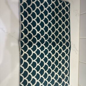 West Elm Dark Teal and Cream Pillow Cover